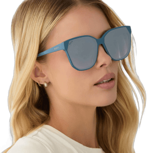 Gia Square Sunglasses with Silver Flash Lenses