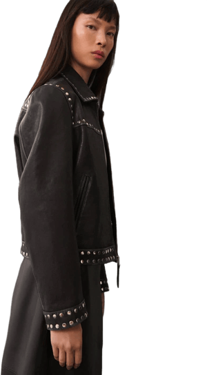 MANGO Women's Studded Leather Jacket