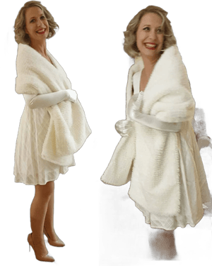 Laurine Masset Glamorous Faux Fur Bridal Stole