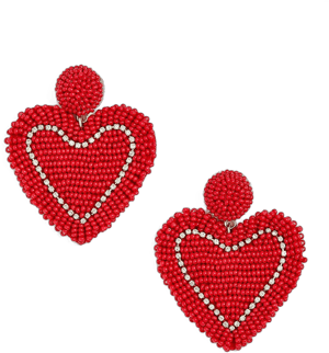 J.Crew Women's Beaded Heart Statement Earrings