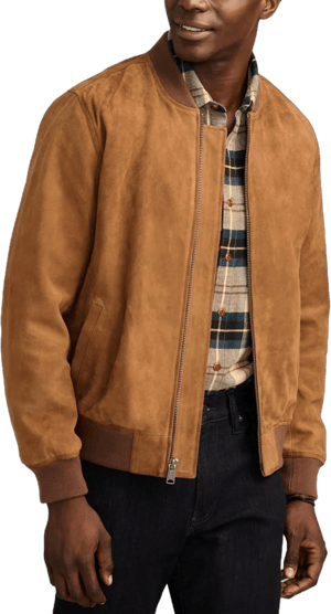 Lucky Brand Men's Suede Bomber Jacket