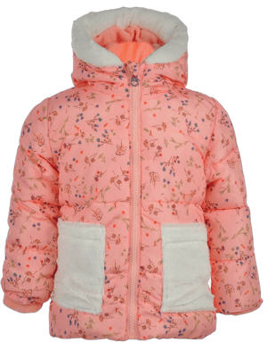 Jessica Simpson Baby Girls' Floral Sherpa Puffer Jacket