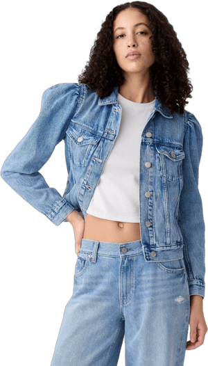 Gap Factory Women's Puff Sleeve Icon Denim Jacket