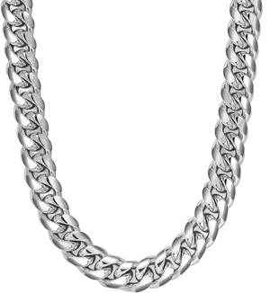 JAXXON 10mm Cuban Link Silver Chain