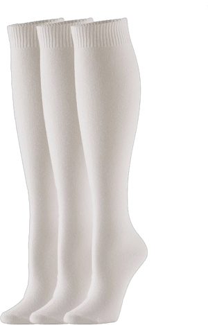 HUE Women's Flat Knit Knee Socks 3 Pack