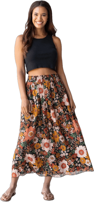 Maylin Floral Midi Skirt