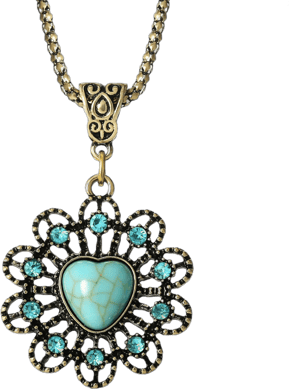 Jessica Simpson Women's Turquoise Stone Ornate Necklace