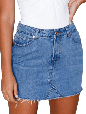 Just Quella Women's Stretchable Elastic Denim Mini Skirt