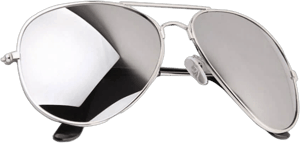 Thacher's Nook Aviator Sunglasses Full Mirror Lenses Silver Metal Frame UV400 Protection