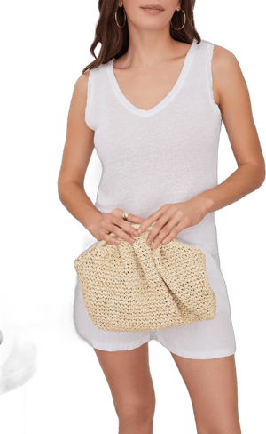 Woven Straw Clutch