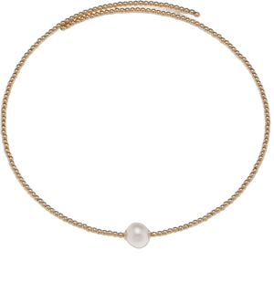 18K Gold-Plated Sterling Silver Cultured Freshwater Pearl Solitaire Choker Necklace