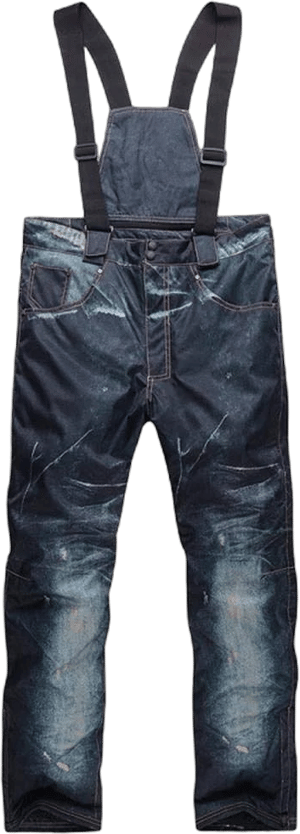 Men's Insulated Waterproof Snow Ski Pants with Suspenders