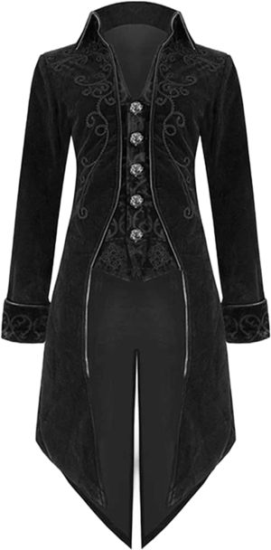 GOLDSTITCH Men's Medieval Steampunk Velvet Tailcoat