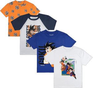 Dragon Ball Z Characters Crew Neck Short Sleeve Tees (4-Pack)