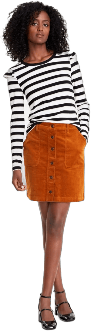 On 34th Women's Corduroy Button Mini Skirt