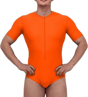 Men's Half Sleeve Zip Front Leotard