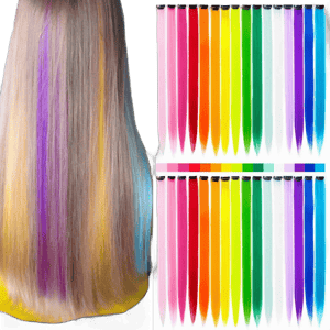 32Packs Straight Colored Hair Extensions