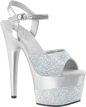 Pleaser ADORE-709-2G Ankle Strap Sandal w/Glitter