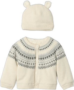 Baby Fair Isle Cozy Cardigan Set by Gap Chino Pant Beige