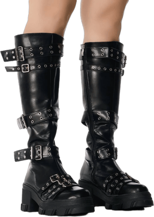 Akira Blade Buckle Boots