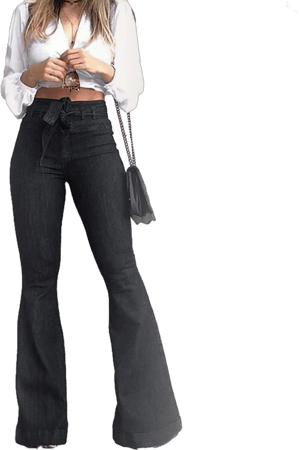 Pantete Women's High-Rise Flare Jeans with Belt