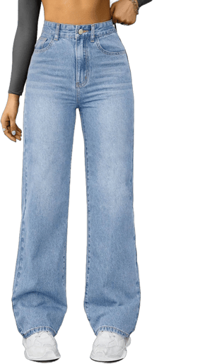 Women's High-Waisted Wide-Leg Microelastic Jeans