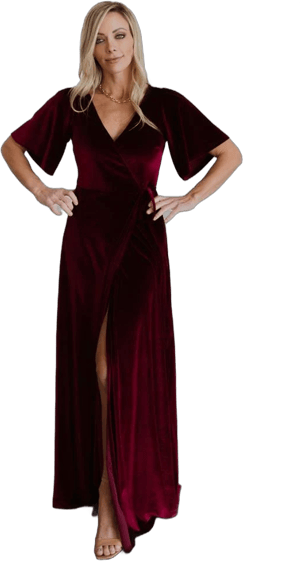 Baltic Born Meghan Velvet Wrap Maxi Dress