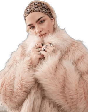 COLLUSION faux fur coat