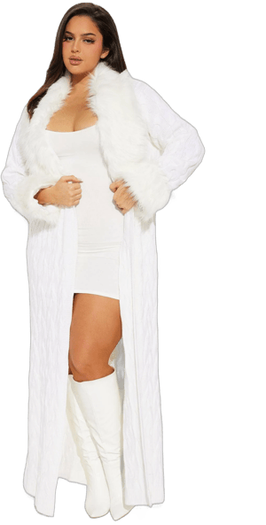 Fashion Nova Women's Glamorous Faux Fur Sweater Coat