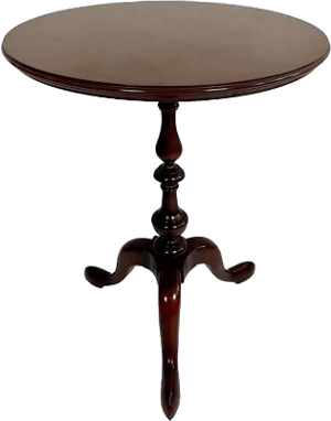 Vintage Queen Anne Round Mahogany Pedestal Side Table