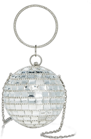 AQUA Embellished Disco Ball Clutch