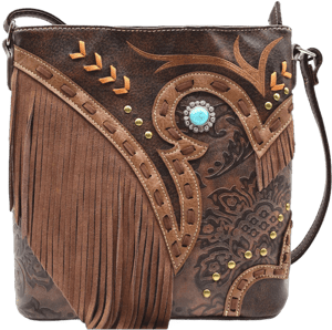 Western Cowgirl Leather Fringe Crossbody Bag