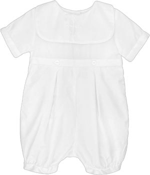 Petit Ami Baby Boys' Embroidered Cross Christening Romper