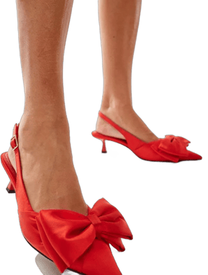 ASOS Wide Fit Secret Bow Slingback Kitten Heel Shoes