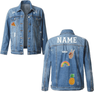 Personalized Embroidery Denim Jacket with Patches