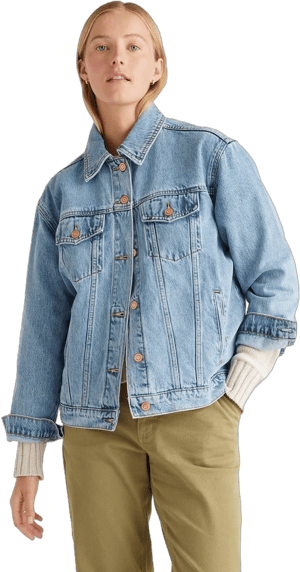 Quince Women's Oversized Organic Cotton Denim Jacket