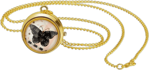 Women's Classic Round Analog Quartz Pocket Watch with Chain