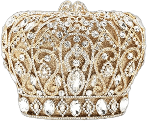 Tngan Women Luxury Crown Shaped Crystal Evening Clutch Elegant Rhinestones Party Handbag and Purse