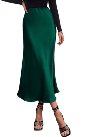 Women's Elegant Long Satin Skirt