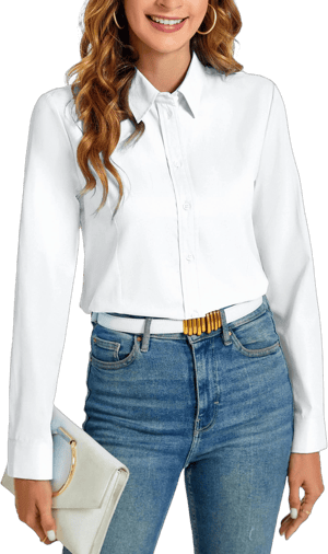 Women's Slim Fit Business Casual Button Down Shirt