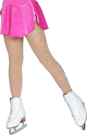 ChloeNoel Women's Footed Ice Skating Tights with Crystals