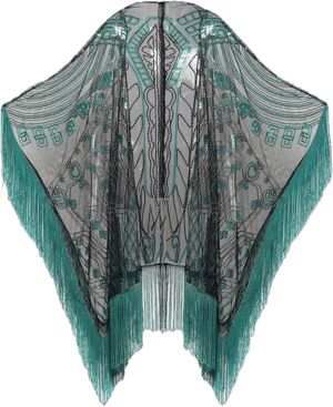 BABEYOND Sequin Beaded Shawl with Fringe