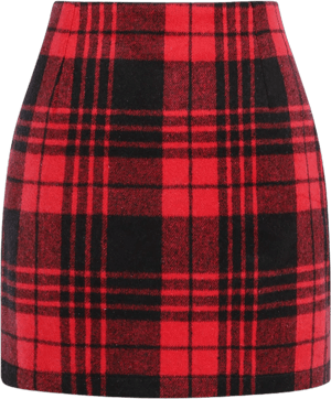 IDEALSANXUN Women's High Waist Plaid Wool Mini Skirt