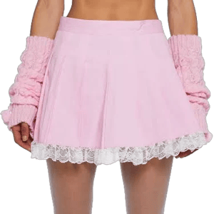 Sugar Thrillz Build A Babe Pleated Skirt - DARK PINK / X-Large