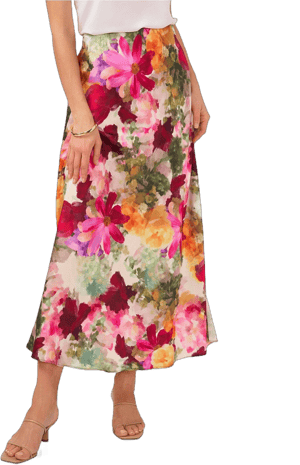 Vince Camuto Women's Floral-Print A-Line Midi Skirt