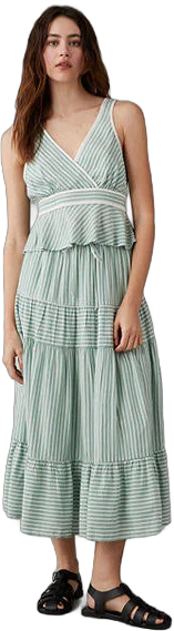 Ae High-Waisted Striped Maxi Skirt