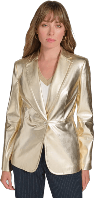 Tommy Hilfiger Women's Metallic One-Button Blazer