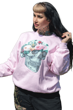 Women's Oversized Skull Pastel Goth Sweater