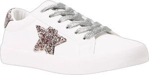 Fabkids Kids Glitter Star Lace-Up Sneakers