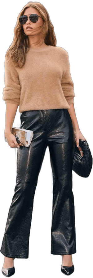 Vici Women's Hilarie High-Waisted Leather Pants